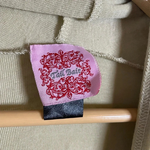 VINTAGE Tail Bait Wool Blend Embroidered Studded Open Cardigan in Tan Size S - Picture 7 of 12